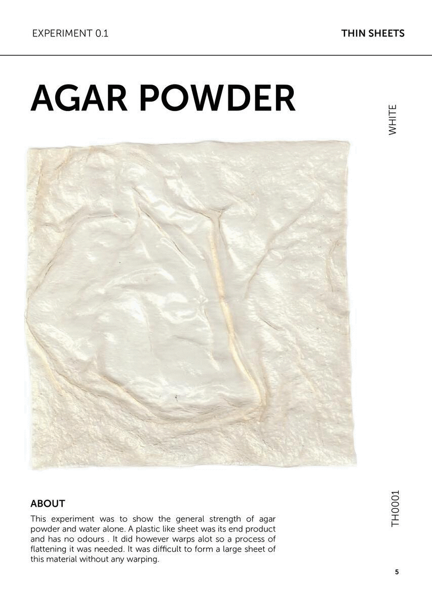 agaragar book documentation exploration industrial design  ingredients material natural research surface