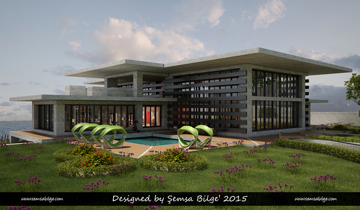 Semsa Bilge SemsaDesign Lakeside design 3D Project rendering modelling