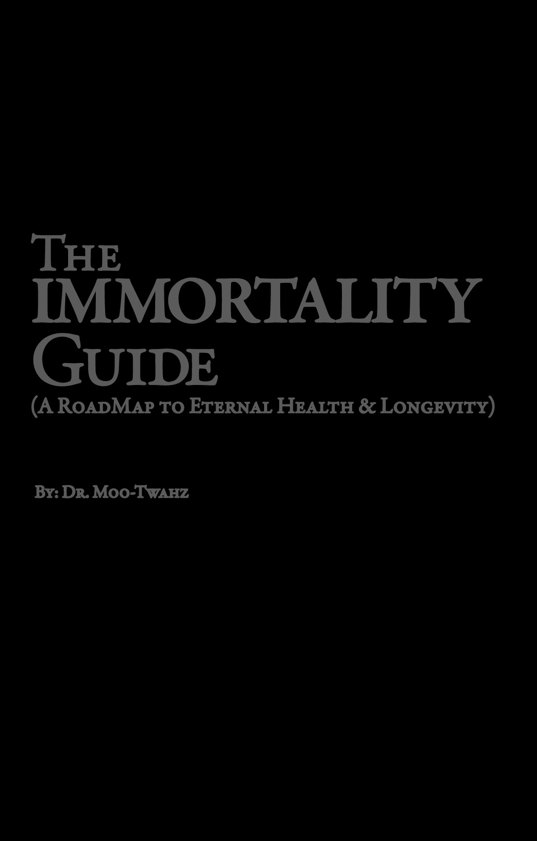 book cover book design type the immortality guide