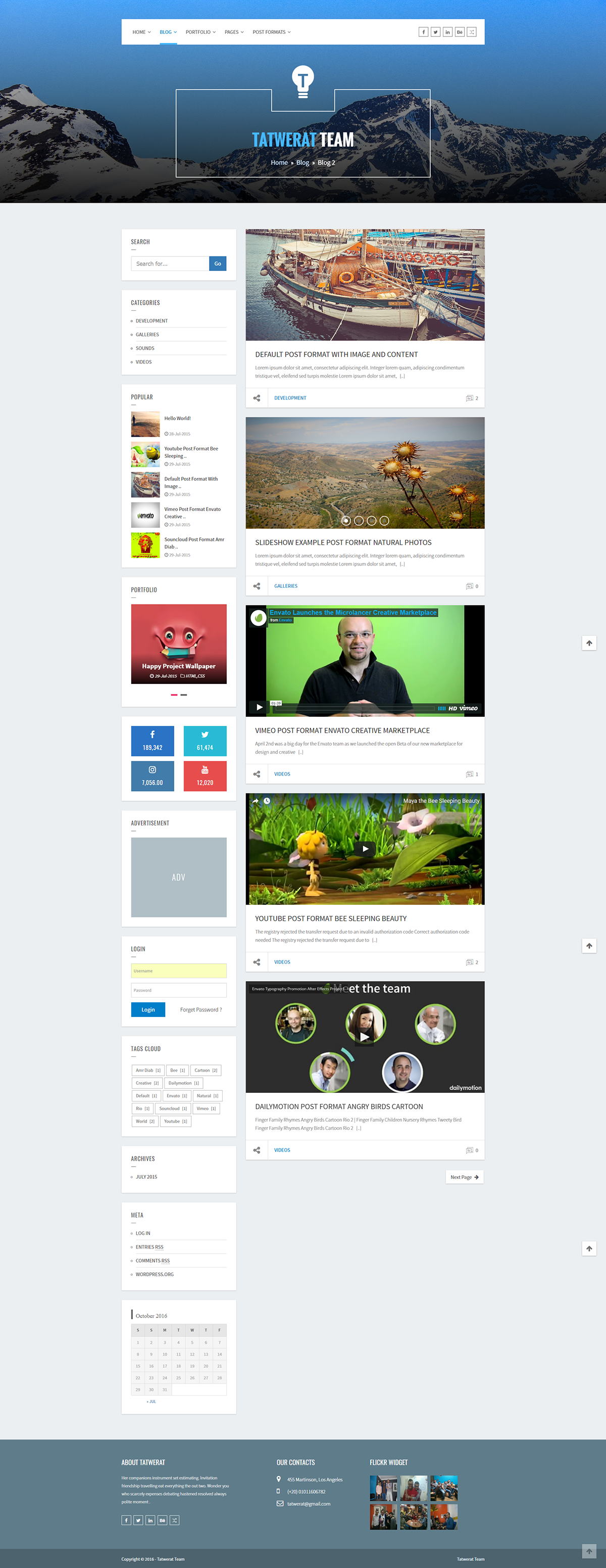 corporate Blog flat jquery modern One Page page builder personal portfolio