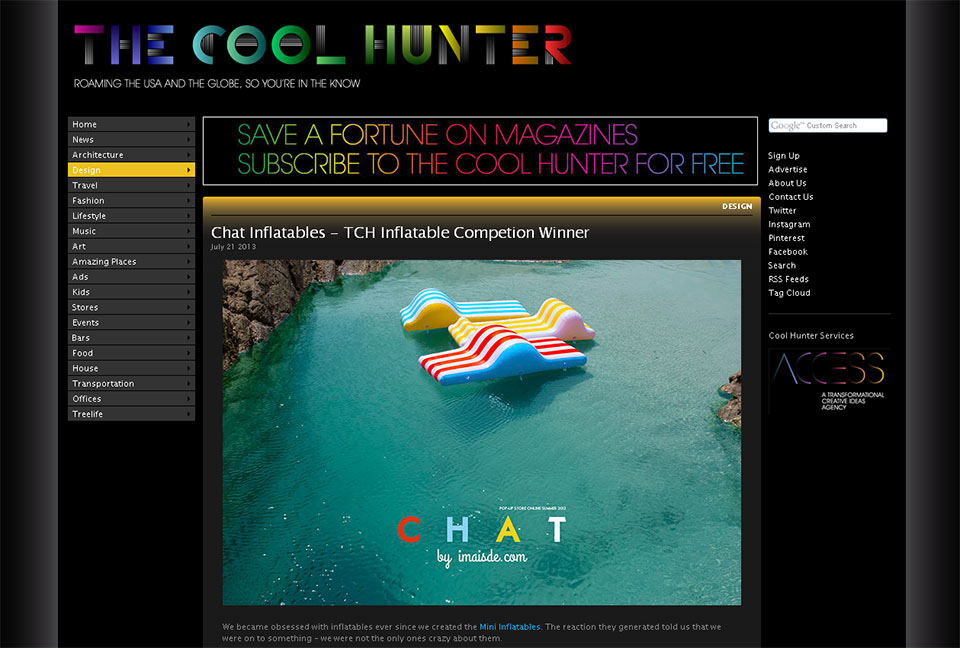 pablo crespo pita imaisde the cool hunter inflatable competition inflatable Chat bill tikos Colourful  premium limited edition