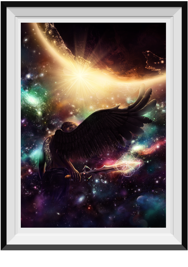 Space  light Sun earth book cover angel