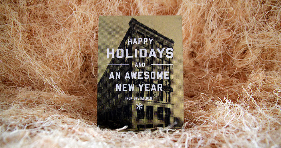 upstatement holidays screen print card box set Coasters boston Fort Point gift box laster cut