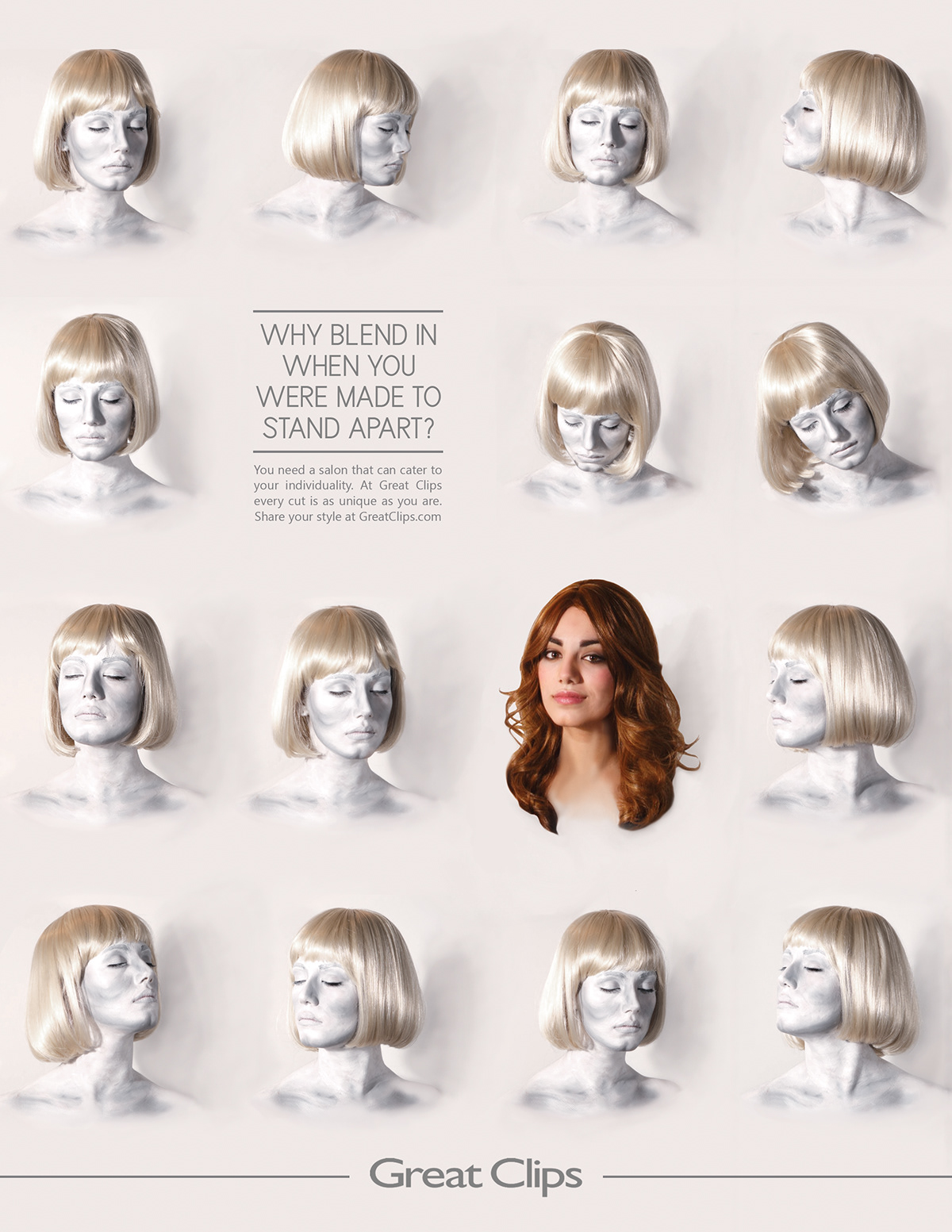 hair Cuts design Great Clips print campaign Unique individual