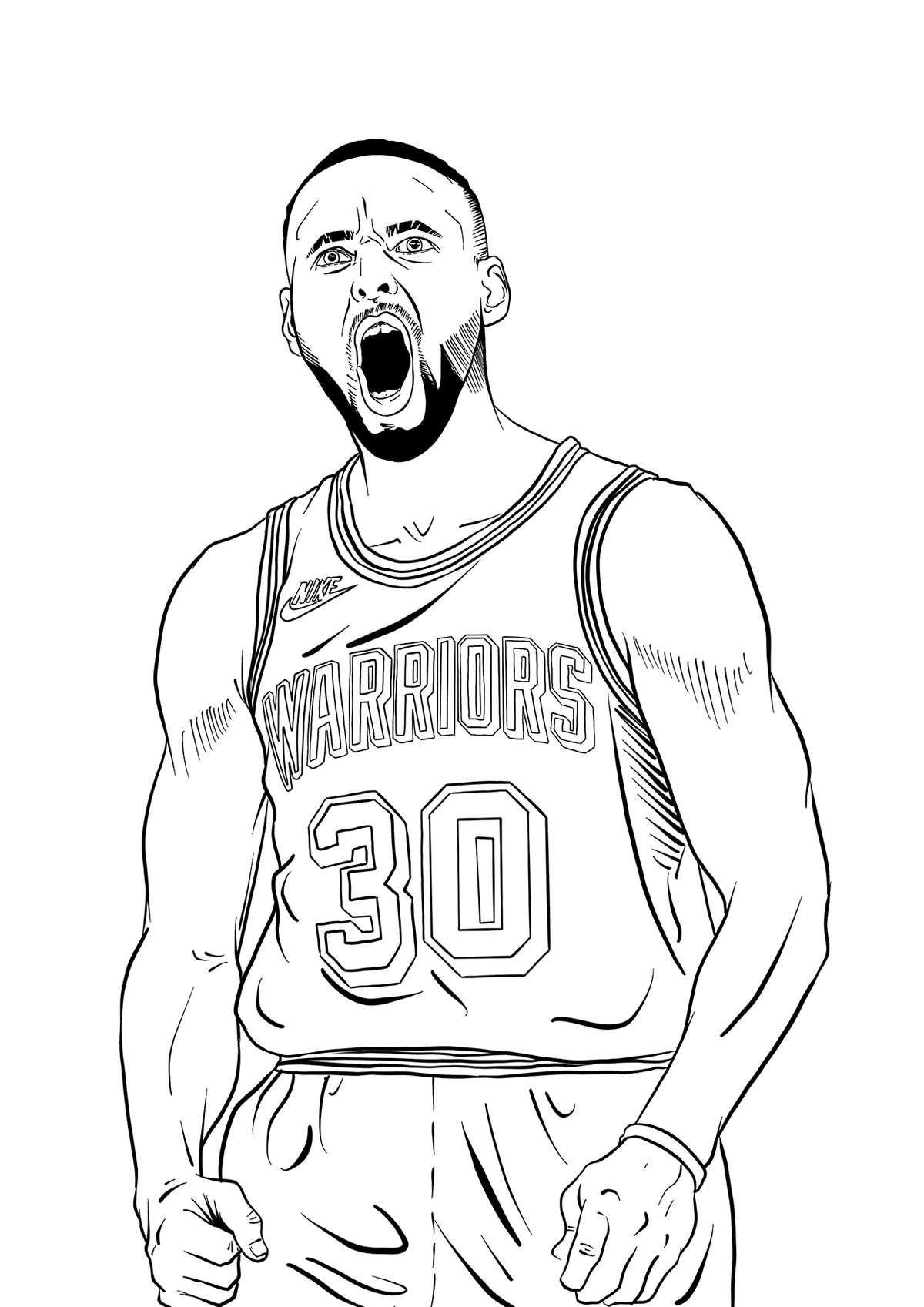 outline curry jersey drawing
