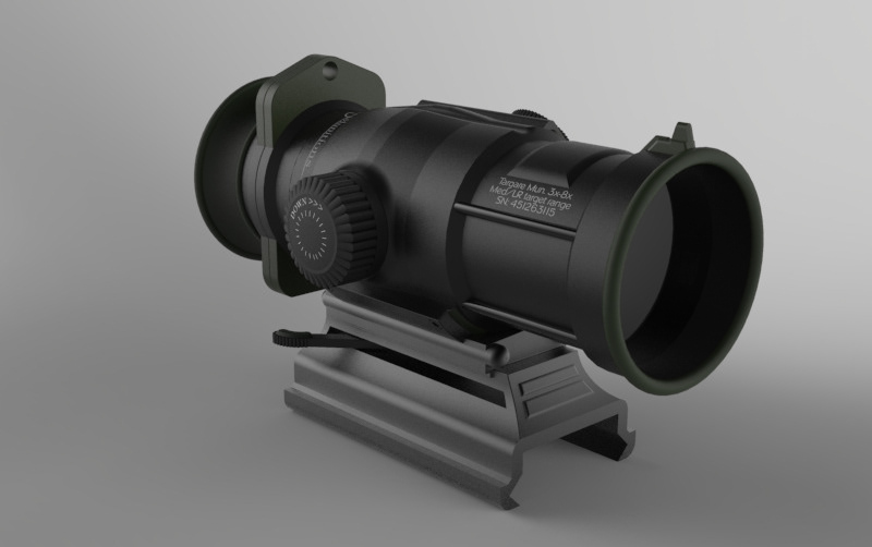scope acog optics guns Weapon scopes Sniper Solidworks keyshot