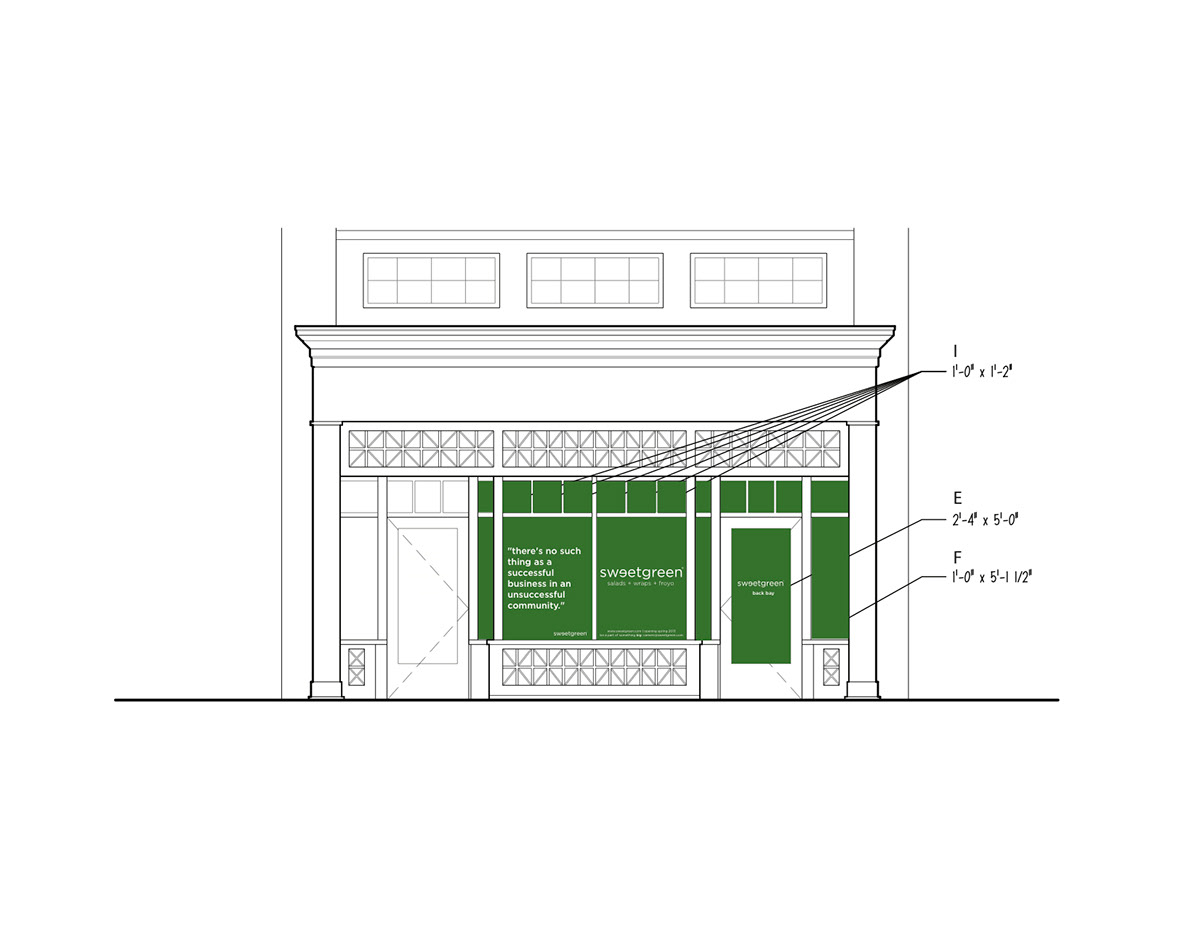 sweetgreen boston back bay green Vinyl graphic inspirational quotes Storefront