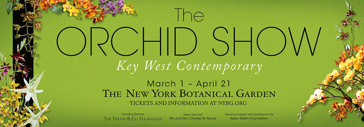 NYBG orchid Flowers botanical gardens orchid show MTA poster bus side New York