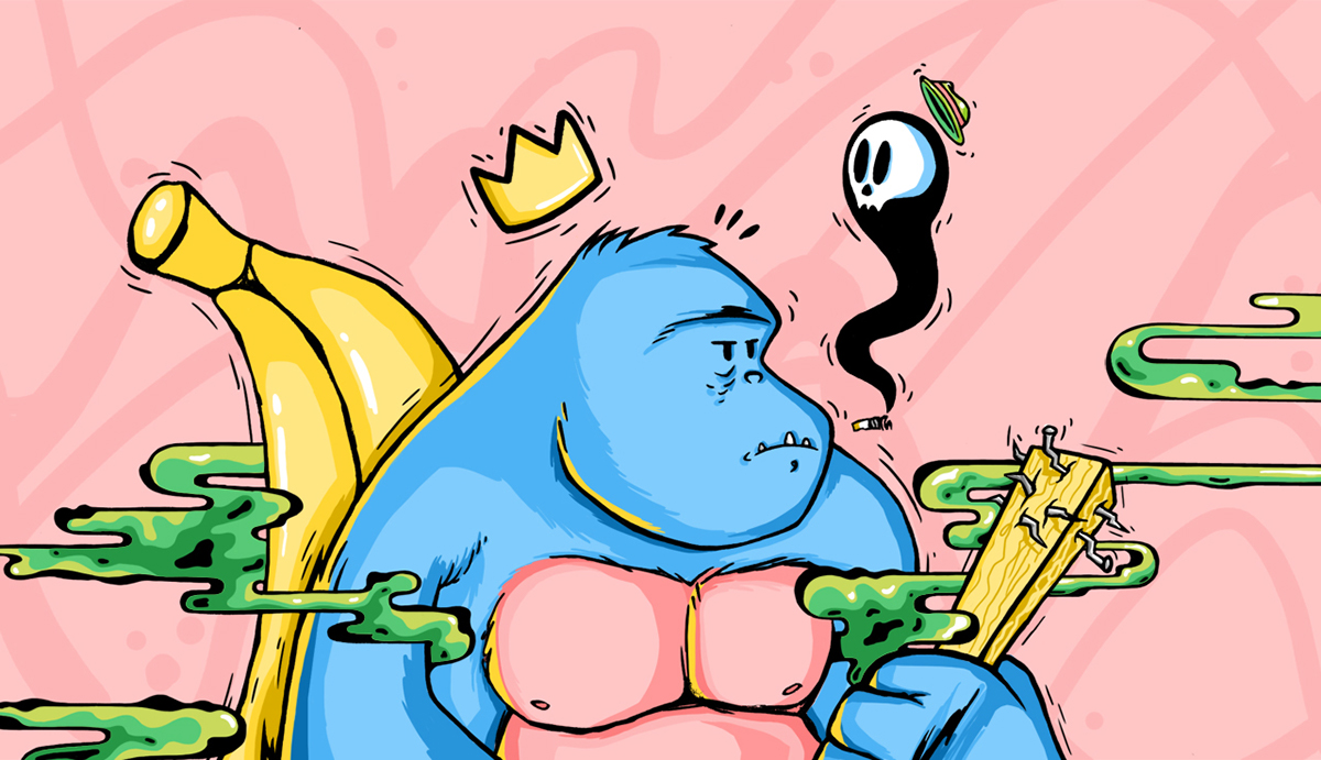 monkey jeansalle agustin JNS banana ilustracion Street fantasma king Mono gorila