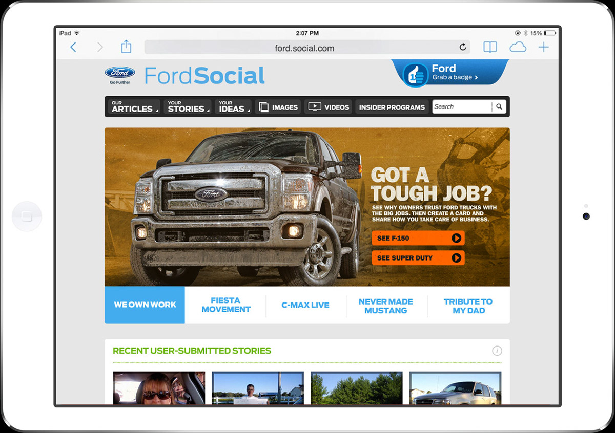 Ford ford social social media Web Design 