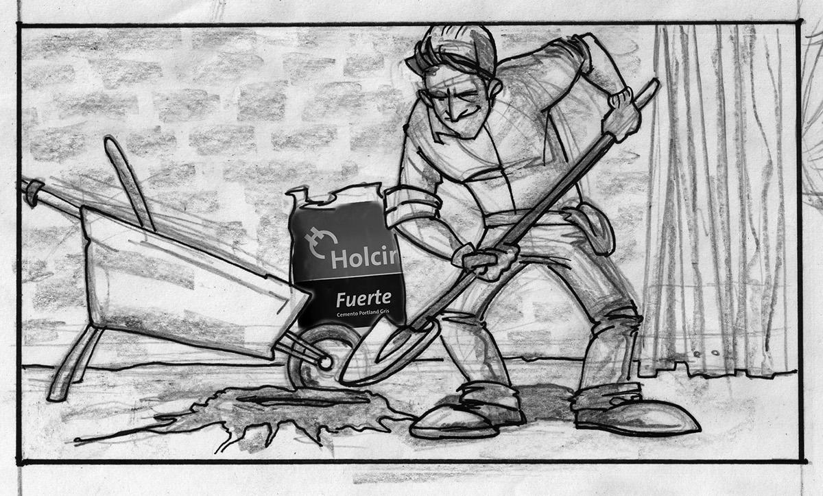 storyboard Holcim Obrero worker Truck Helmet construction
