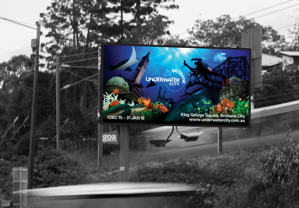 Brisbane Underwater City billboard Layout design campaign Visual Communication UNDERWATER PHOTOGRAPHY