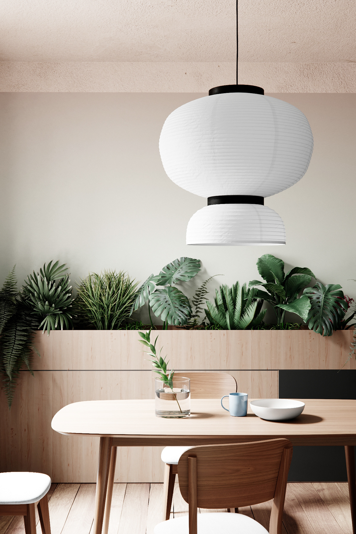 rendering visualisation architecture dining furniture light corona