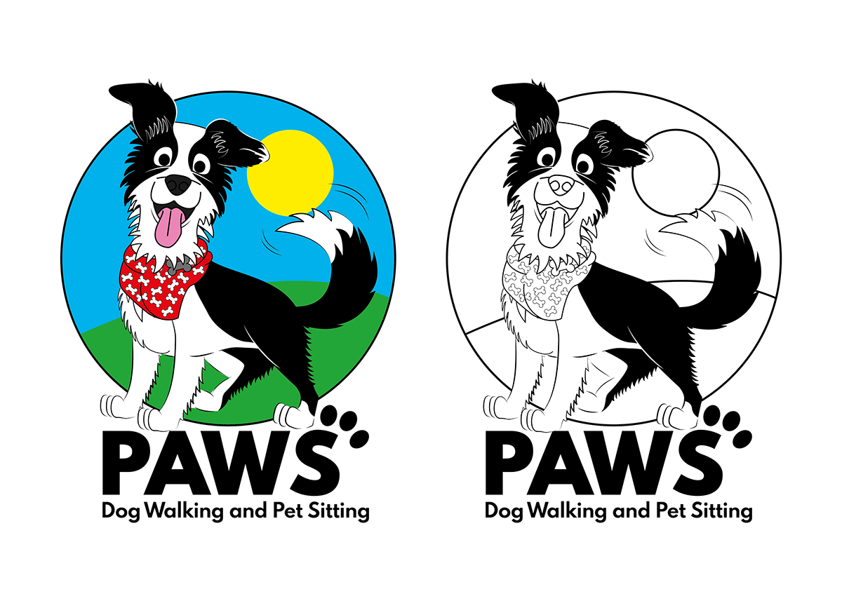 logo doesign ILLUSTRATION  dog Pet walking