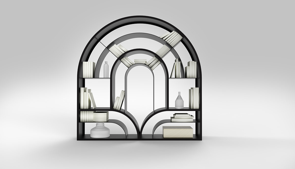 arches bookcase furnituredesign industrialdesign productdesign architecture bookcasedesign janecreating Jenny Tseitlin shelf design