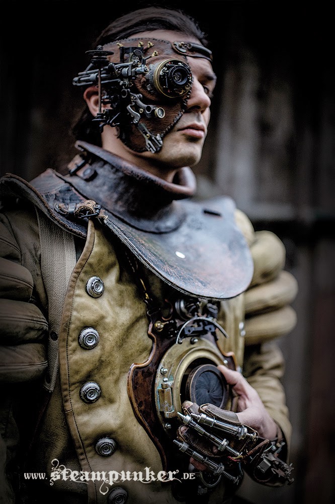 STEAMPUNK Steampunker alexander schlesier artwork Time Traveler hunter warrior Clothing LARP Kleidung costume leather metal