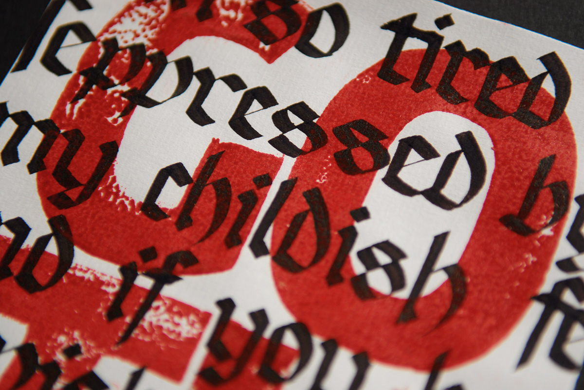 ink  calligraphy press gothic type