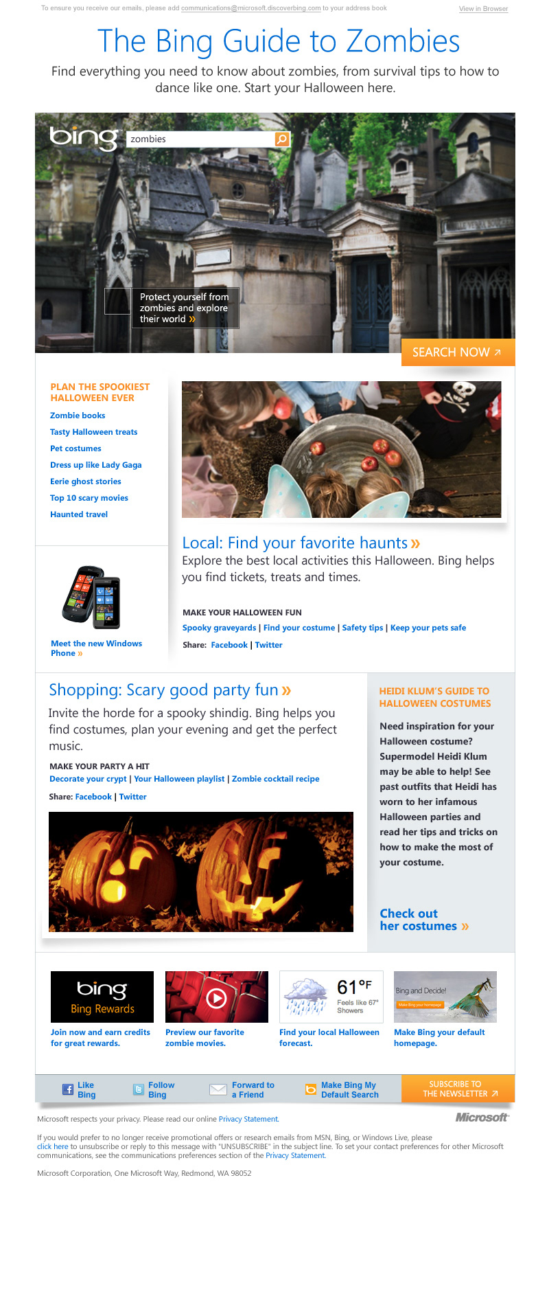 Microsoft bing html email zombie zombies Email