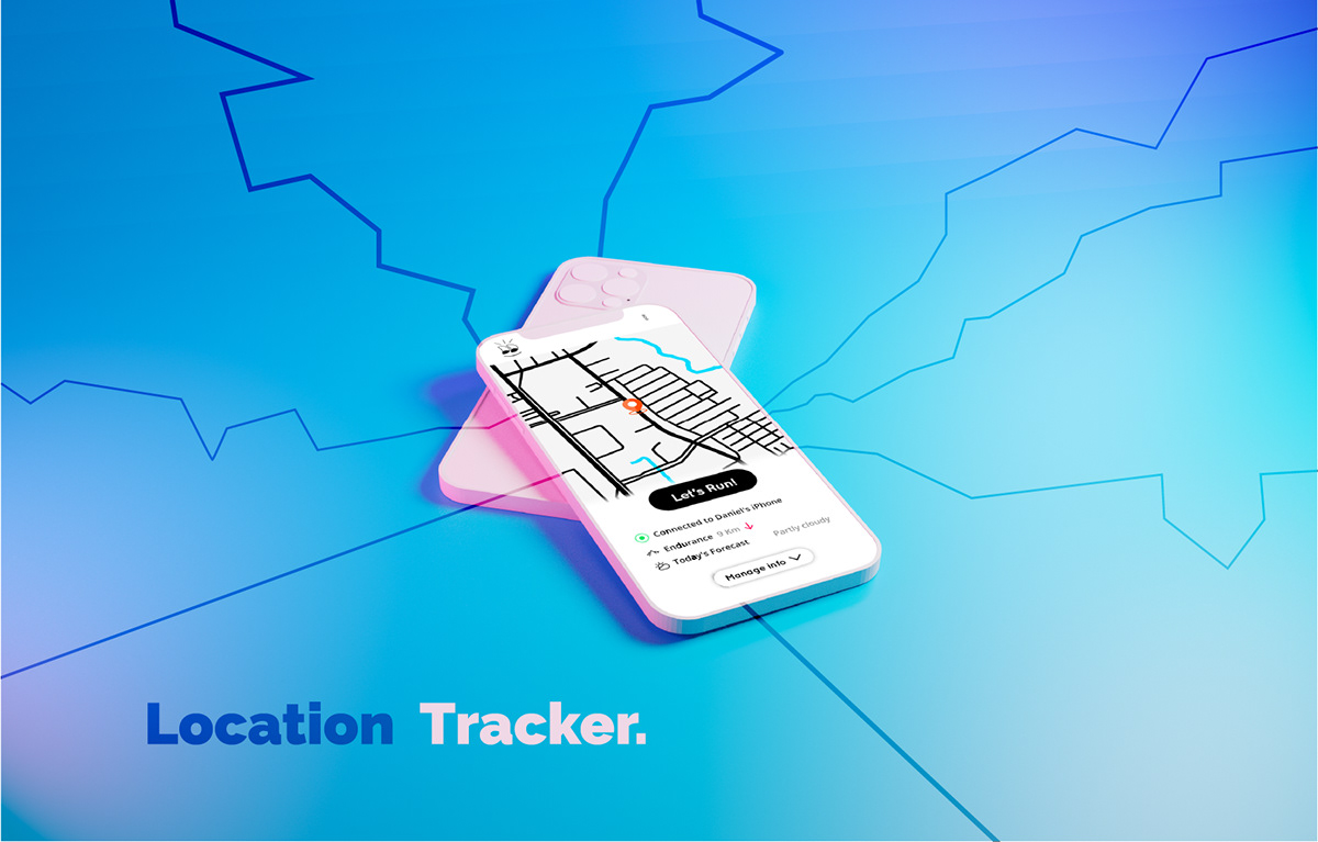 gps Illustrator location maps mobile design tracker UI xD