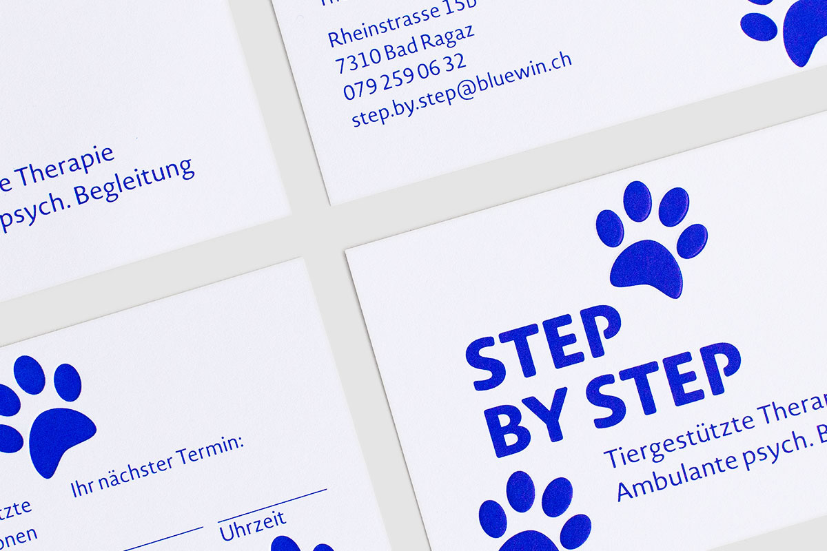 dog hund print blue signal businesscard business + card