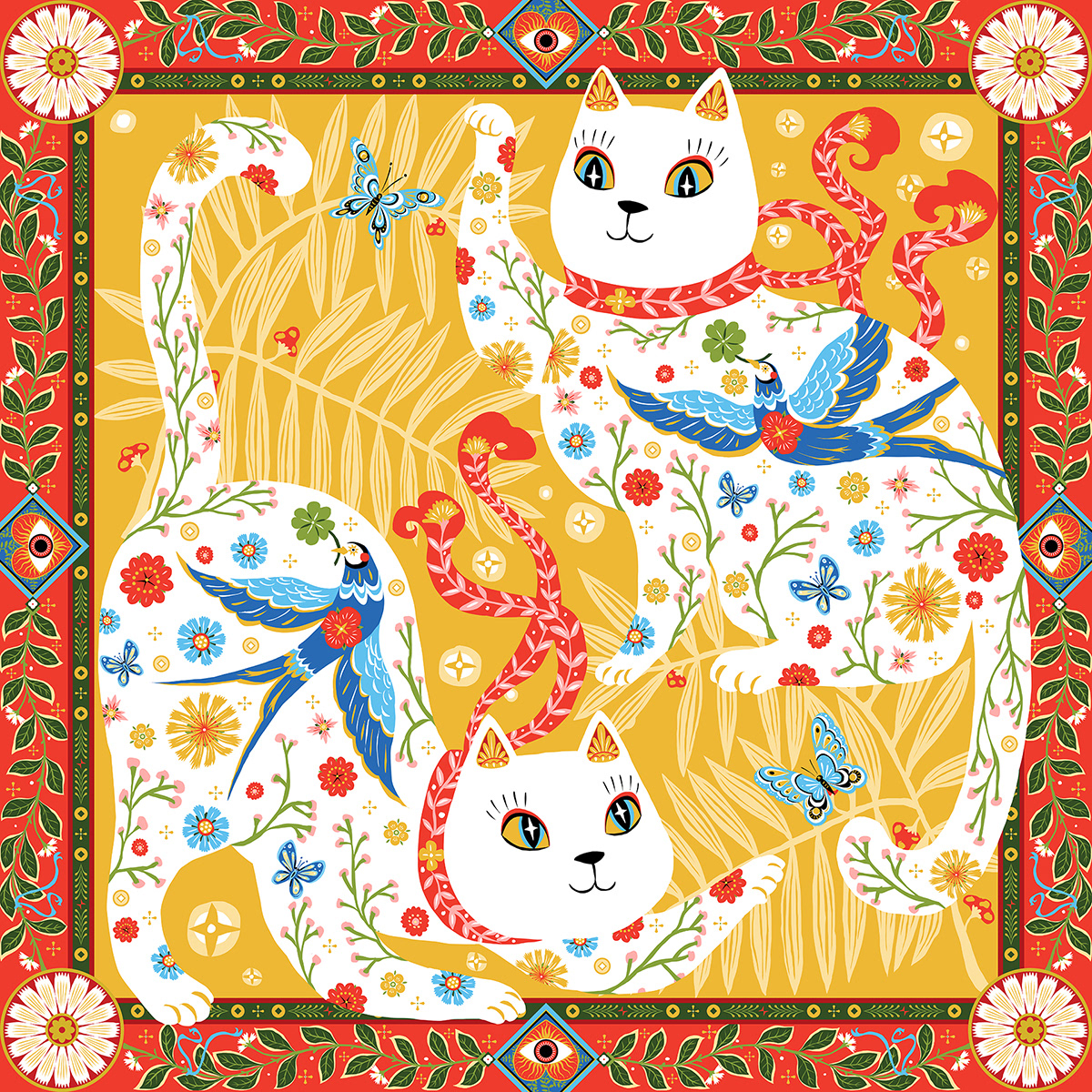 Bandana bird butterfly Cat Fashion  Love scarf design sping vietnam