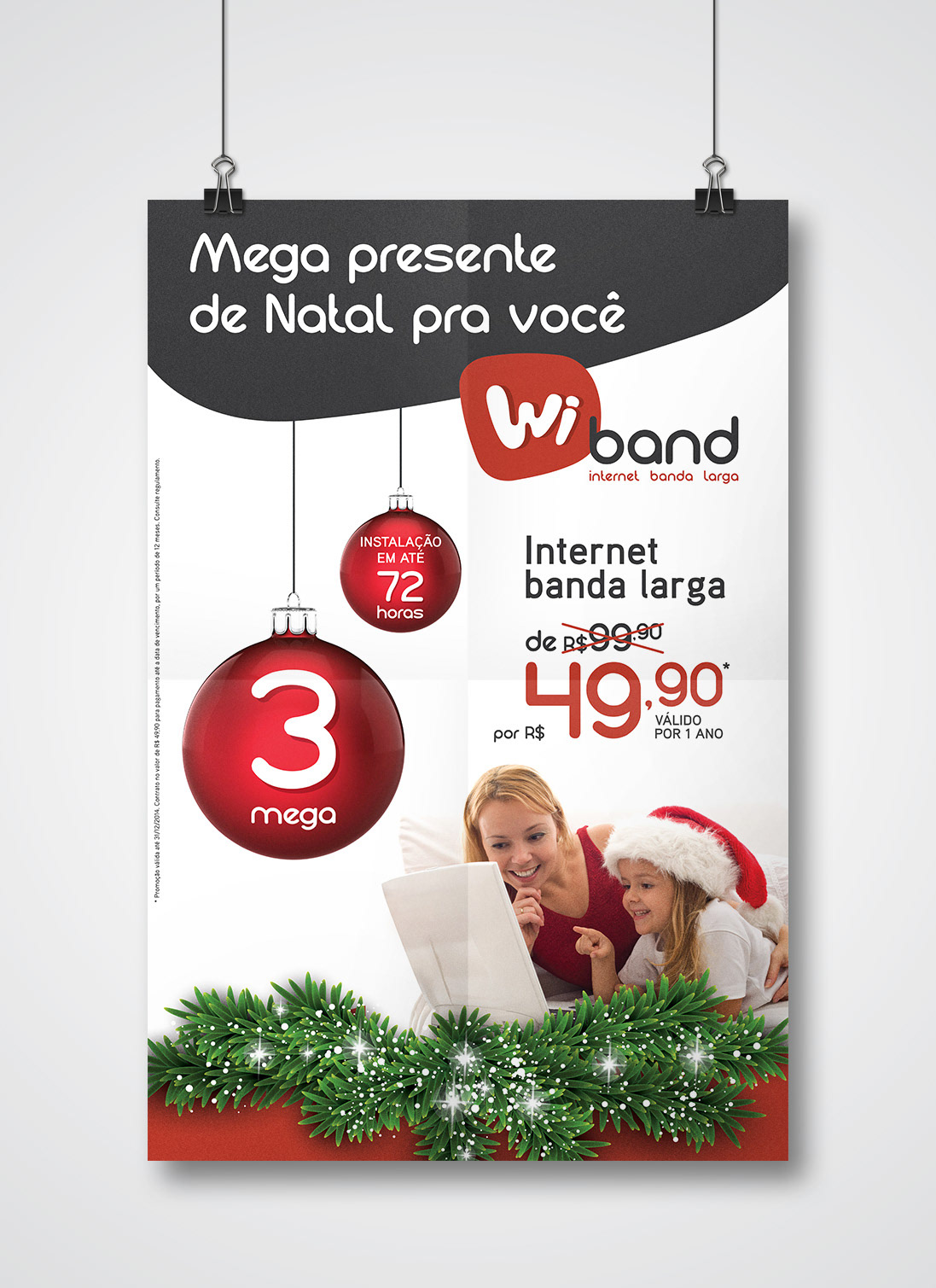 natal Christmas Internet Banda Larga ad Outdoor poster folder