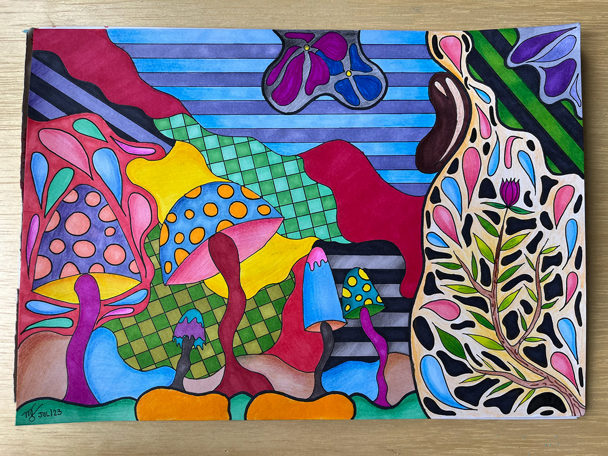 psychedelic sharpie colors paper a4 ILLUSTRATION  autoral