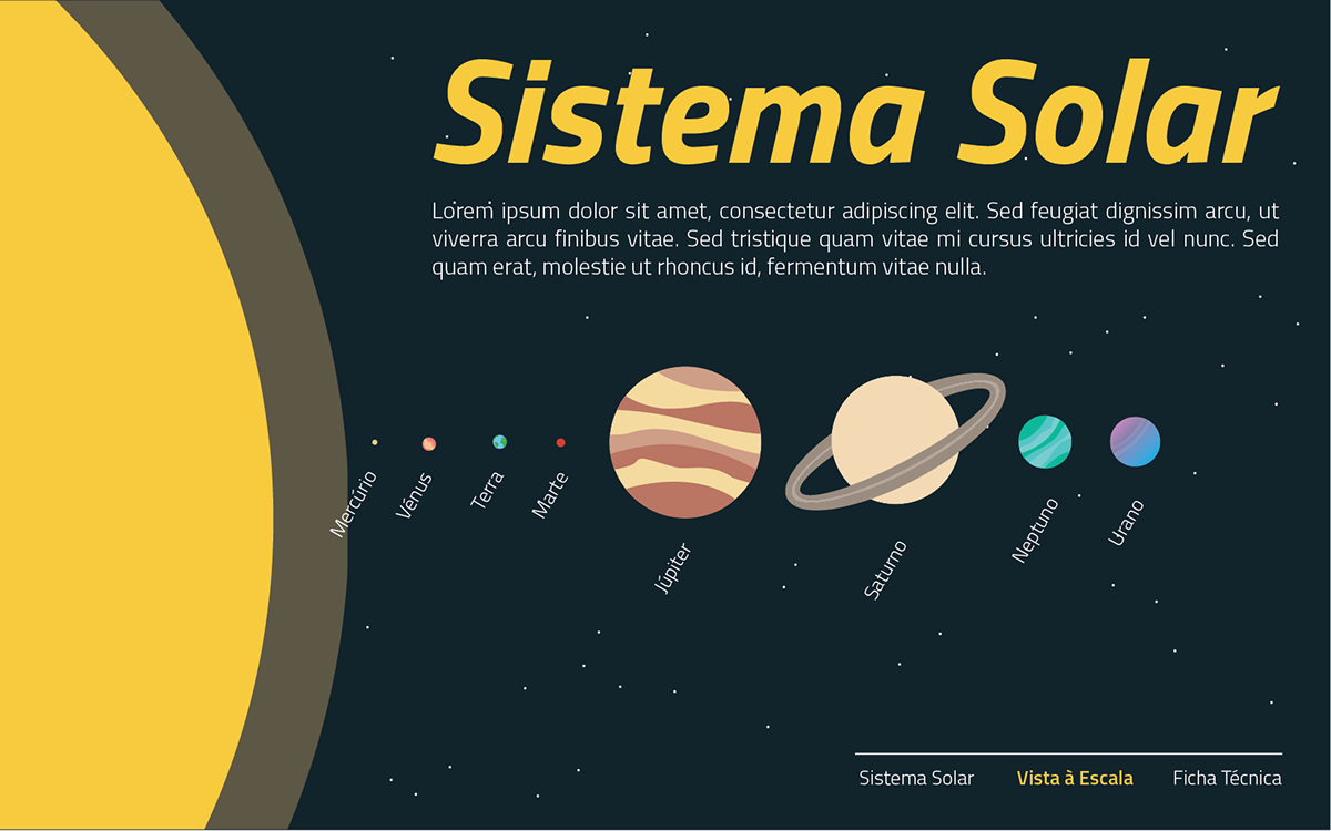 solar system astronomy infographic infographics Interactive Infographic mercury venus earth mars Jupiter saturn uranus neptune Sun Sistema Solar