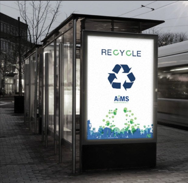 infograph recycle poster green