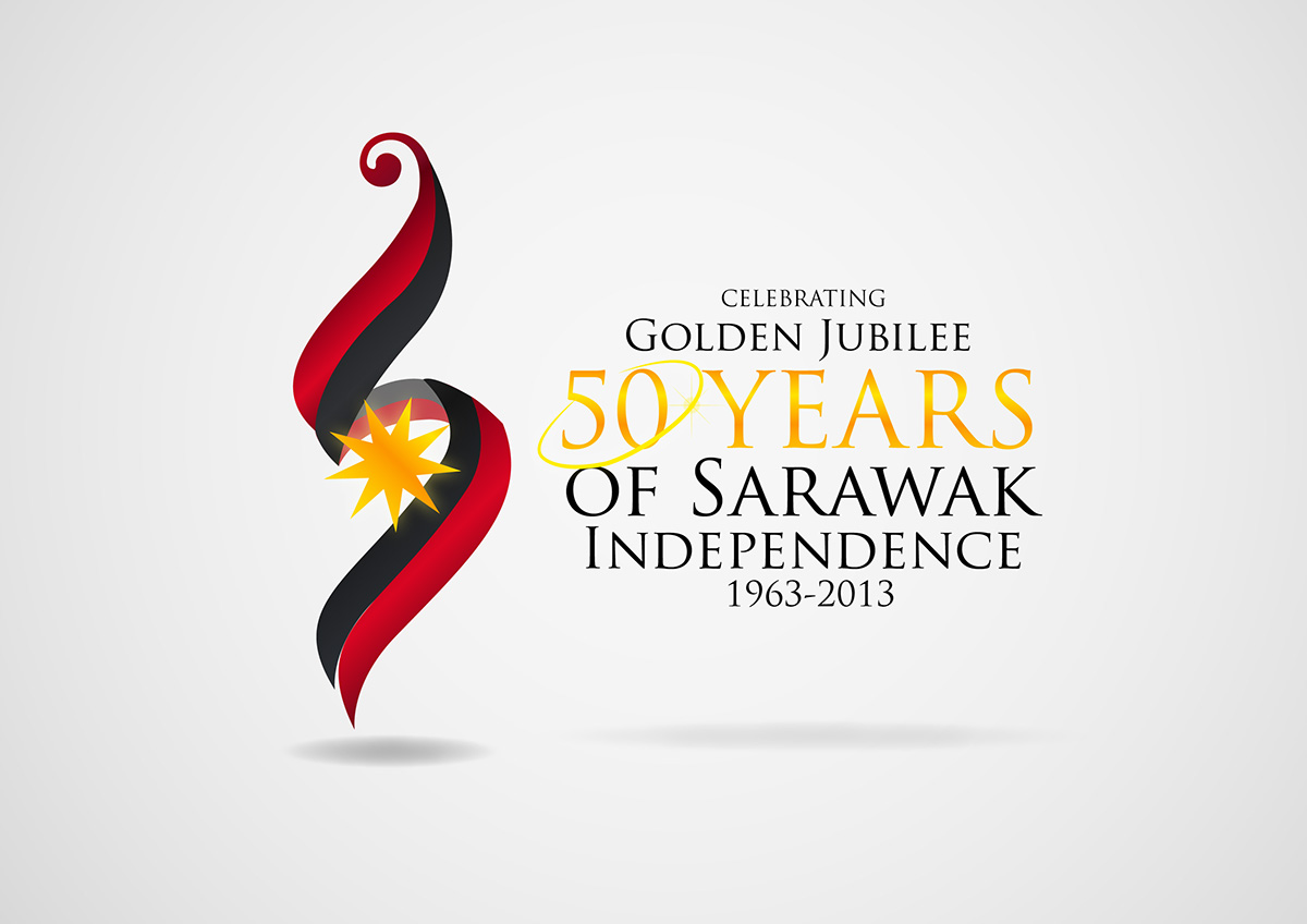 logo design merdeka sarawak Kuching hornbill Borneo 50 years anniversary Independence freedom Love graphic various many