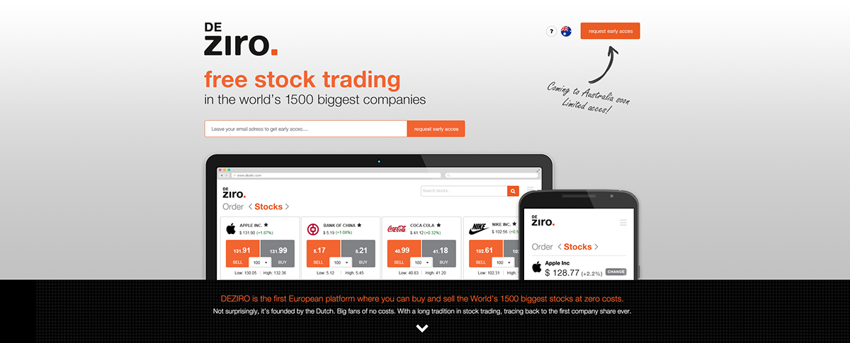 stockmarket webpage user interface