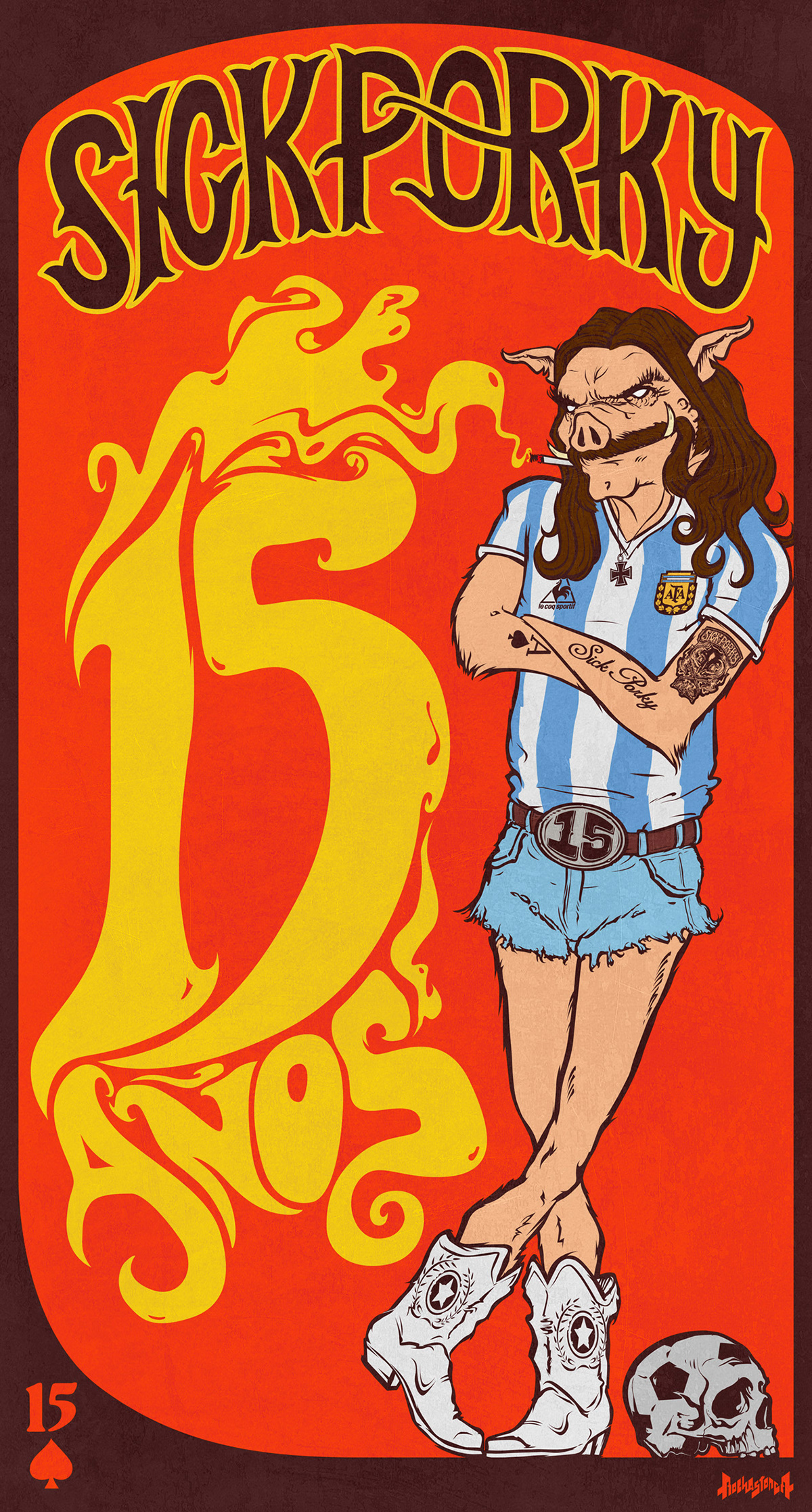 draw poster GigPoster RockArt sickporky argentina rock lemmy kilmister motorhead aceofspades maradona soccer Futbol