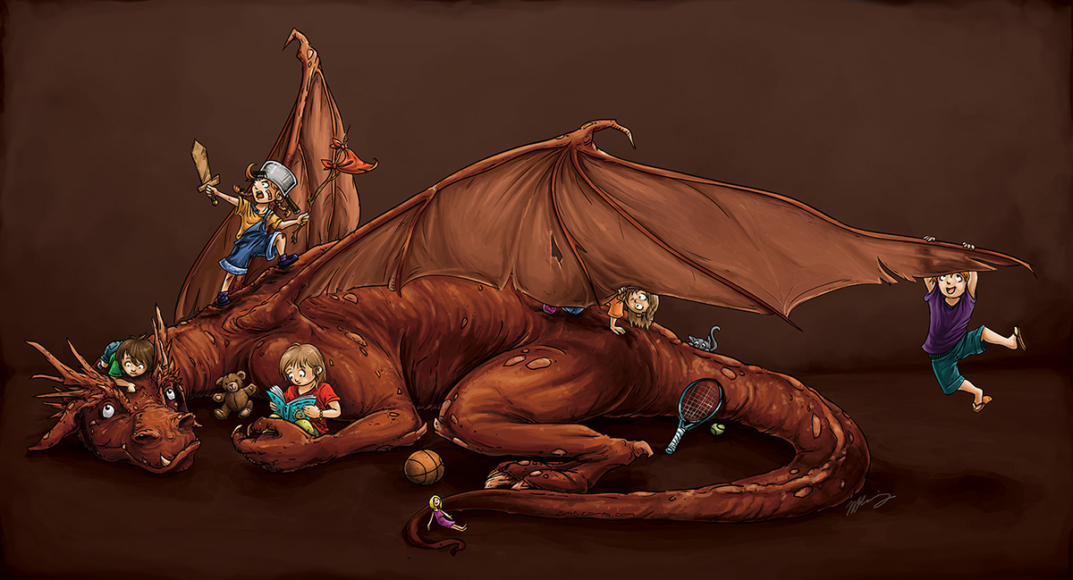 dragon kids storybook illustration