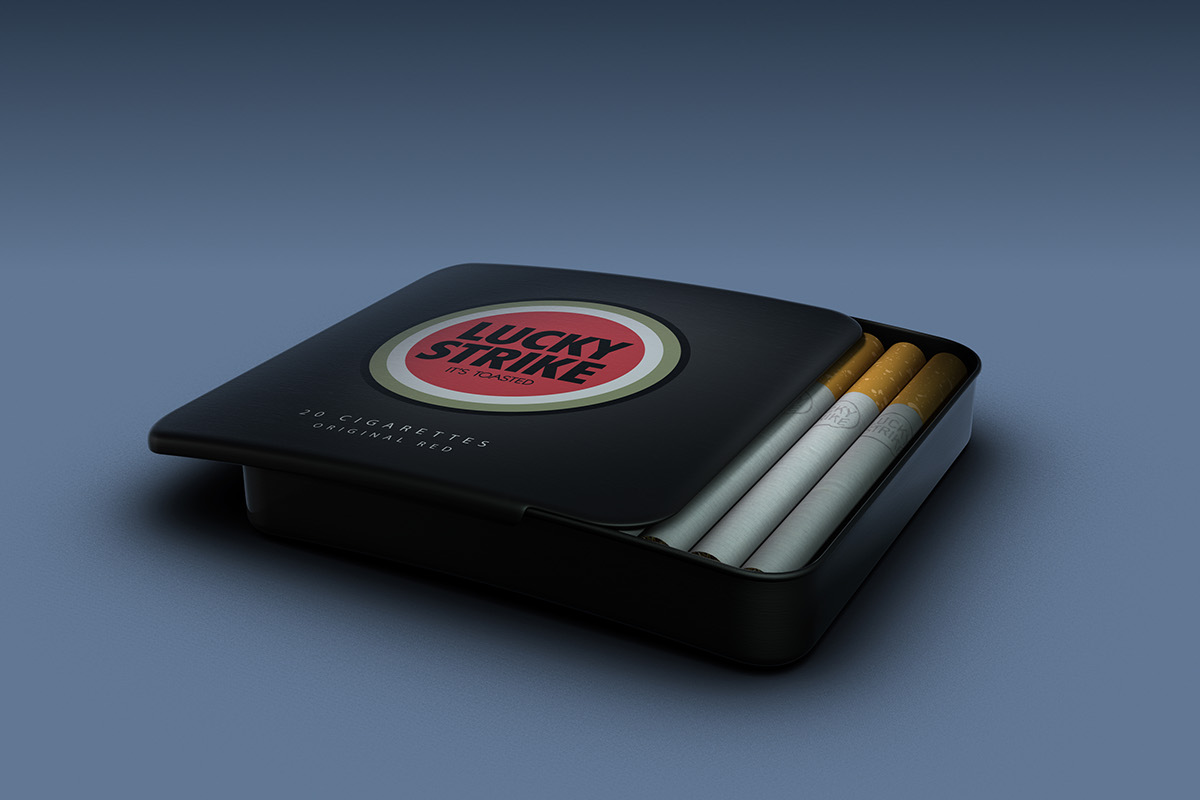 Lucky Strike cigarette Calangomotion Pack sleeve package bat Souza Cruz British american tobacco cigar caebrasil