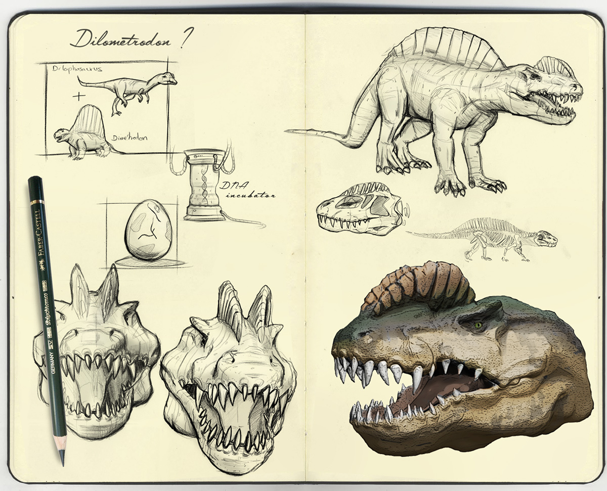 dinosaure sketch modeling Zbrush 3D t-rex monster creature