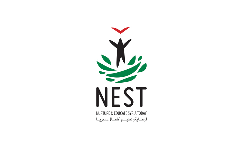 nest Syria red refugee camp Aid Kuwait charity logo studioaio