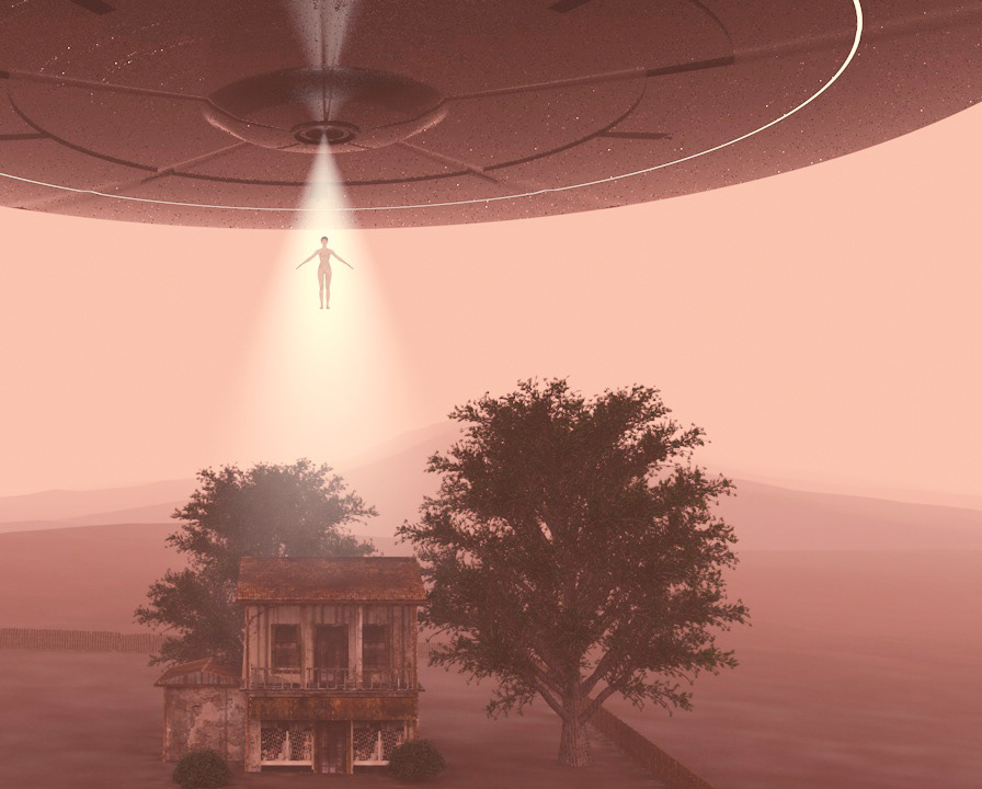 UFO 3D ILLUSTRATION  cinema4d alien land mystery