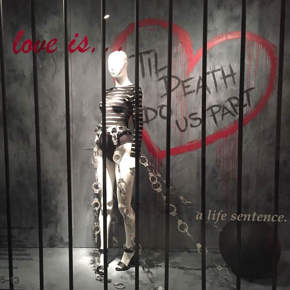love is Life Sentence mannequin handcuffs