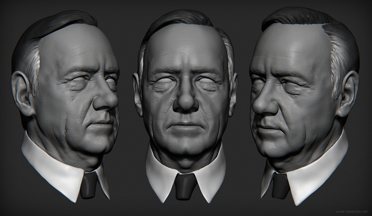 Zbrush Frank Underwood Kevin Spacey zbrush  sculpt Time Lapse video