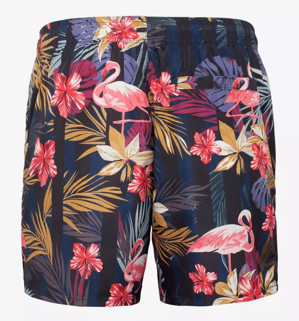 conversational flamingos Flowers Menaswear palms print swimwear
