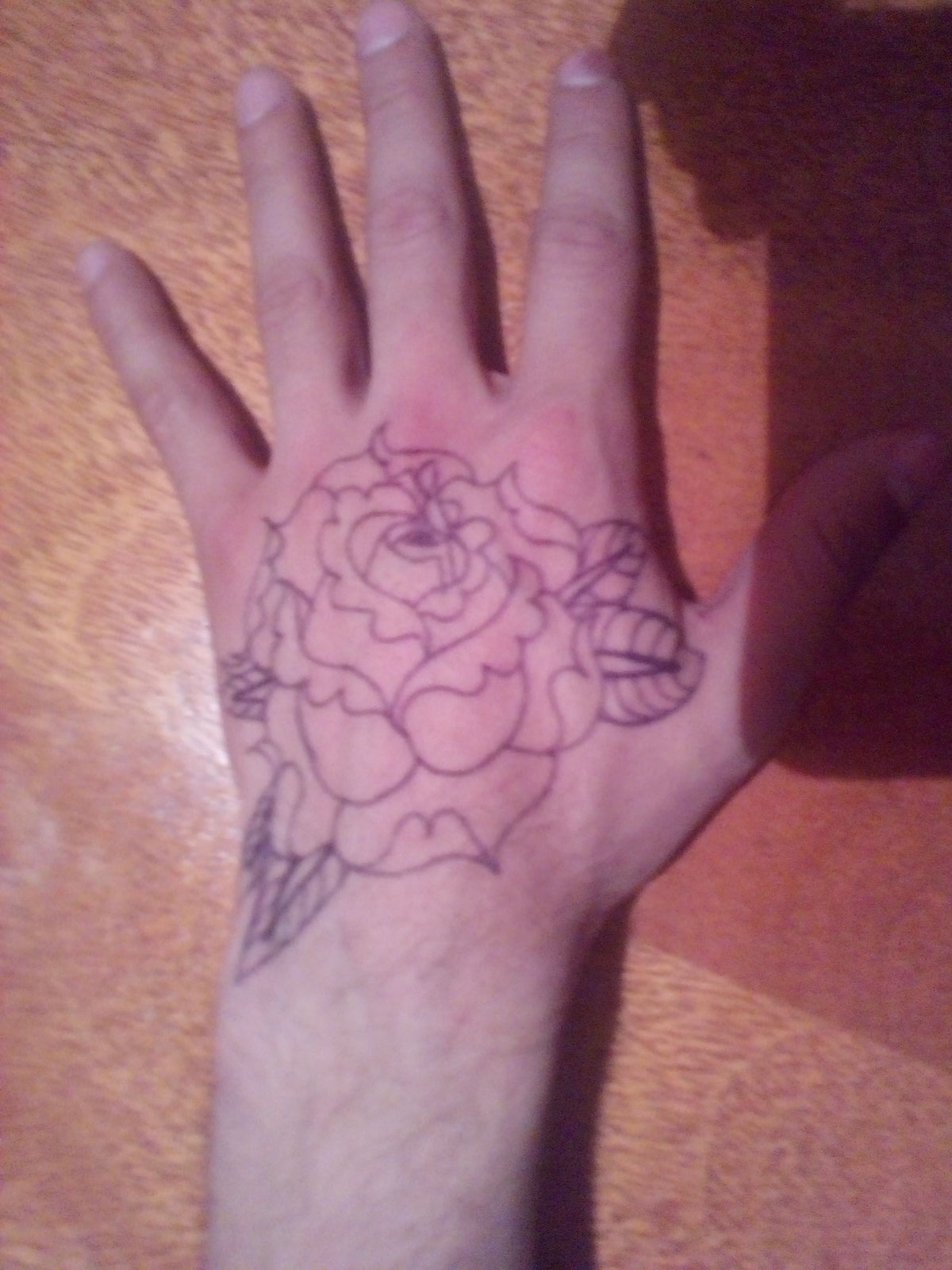 hand tattoo rose pen edding fake tattoo sketch rosa