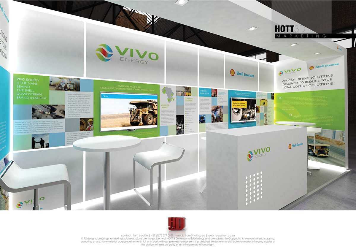 VIVO Energy Hott3D Mining Indaba CTICC exhibition stand Stand building custom design