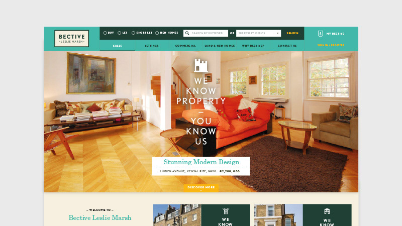 Website design ux brand estate agent