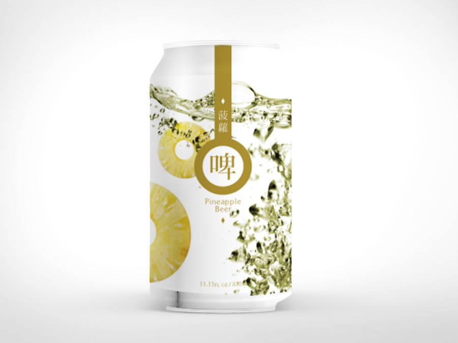 pineapple beer Softdrink can design
