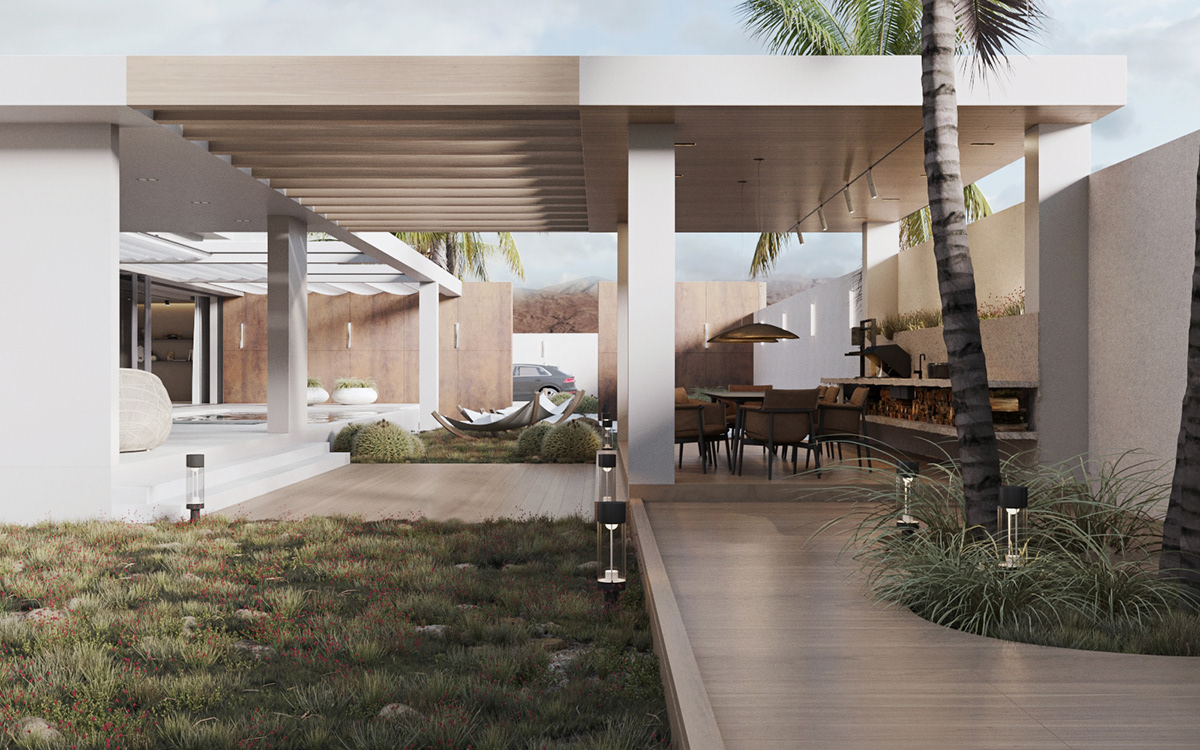 exterior Landscape 3d max design Modern Design architecture modern architecture swimming pool
