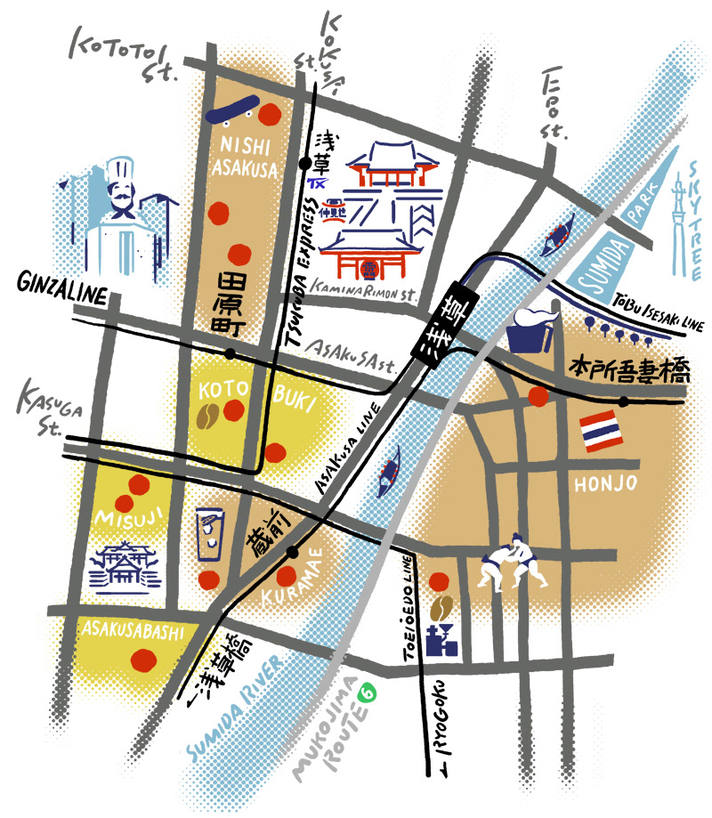 POPEYE 2021年5月号 「普段使いの東京案内。」に描き下ろした地図 on 