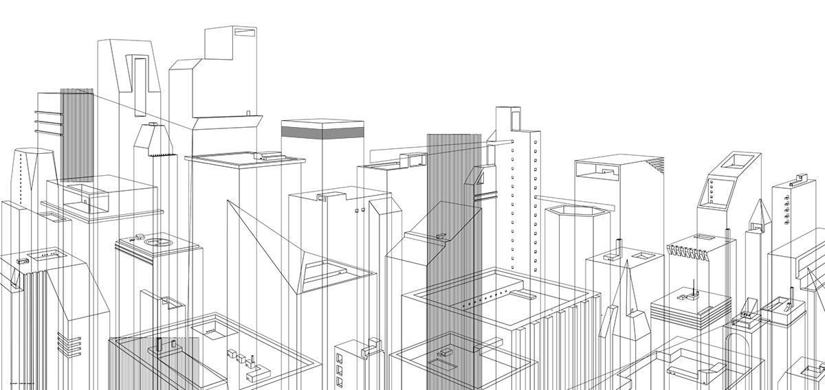 artdesign blackandwhite city digital print graphic design  Illustrator monochrome Perspective skyline sleepless
