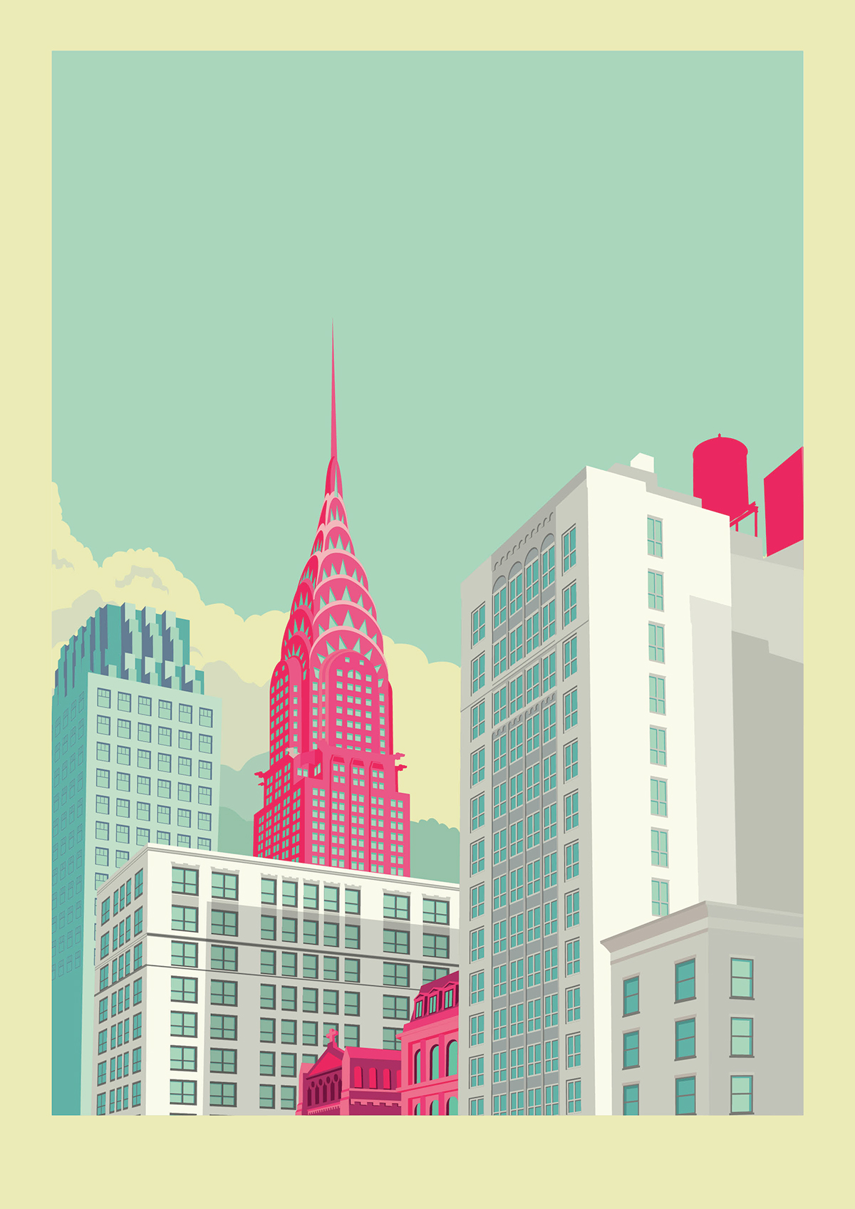 New York illustrator cs6 posters art flat design