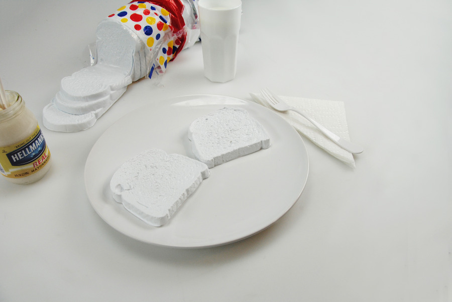 bread White wonderbread plastic installation