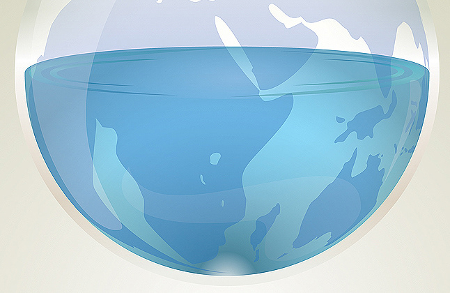 earth vector logo Cracks globe water half full half empty